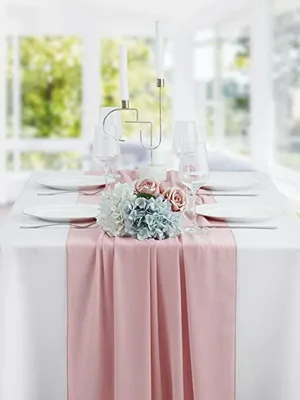 Dusty Rose chiffon table runners