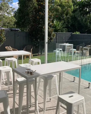 Arctic White Rectangle Bar Table