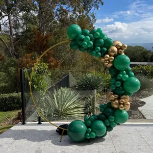 Half Circle Balloon on Gold Hoop Backdrop