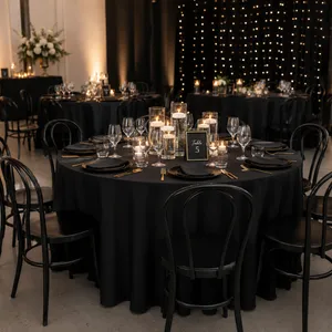 Black 300cm Round Tablecloth -- Suitable for 1.8M and 1.5M round tables