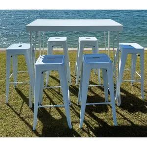White Hairpin Bar Table