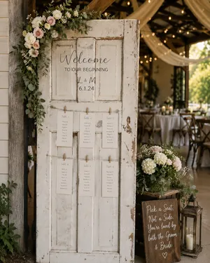 White Antique Decorative Wooden Door
