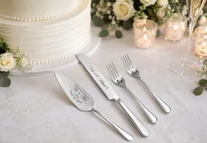 Silver Elegant Cake Cutting Set