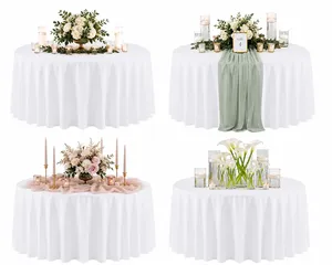White Round Table Tableclothes