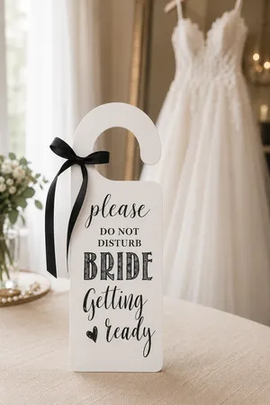 Bride Getting Ready Sign