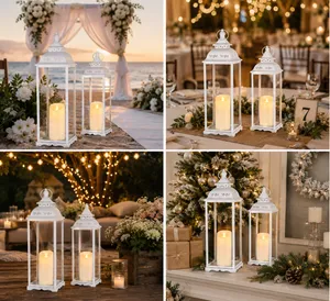 White Decorative Lantern Pair
