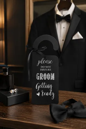 Groom Getting Ready Sign