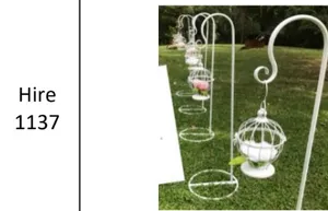 Shephards Hooks- White. On Stands (Lanterns not included) DIY or hire other props to decorate. $5 with Jars