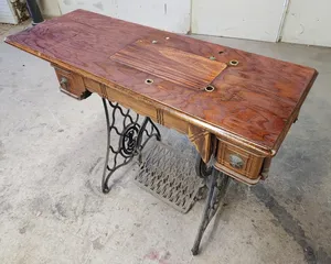 Singer Sewing Table - Stained & black frame