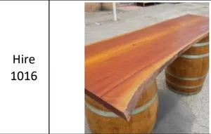 Timber Slab Bench tops - Red cedar/ Camphor or similar 2.4m