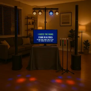 Karaoke Machine Party Pack - Wireless Pro Audio & Lights