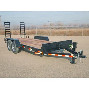 2019 Snake River Tandem Axle 14' Flat Bed Trailer with fold up ramps 9900 lb GVWR #1