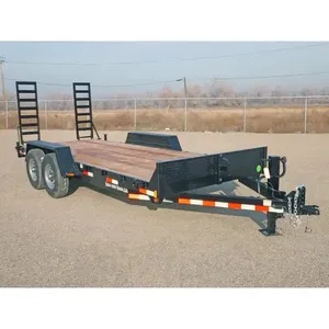 2019 Snake River Tandem Axle 14' Flat Bed Trailer with fold up ramps 9900 lb GVWR #2