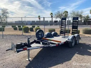 2019 Snake River Tandem Axle 10' Flat Bed Trailer with fold up ramps 8800 lb GVWR #1