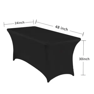 Black Rectangular Tablecloth – 6FT Table