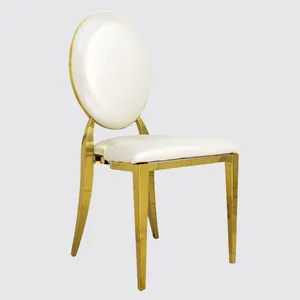 Gold Rim Chair with White Back