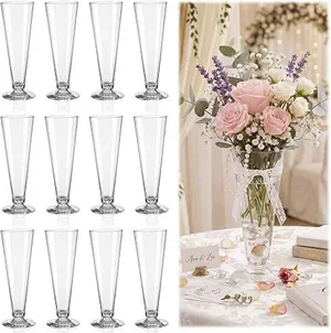 Centrepiece Vase Clear Glass V Shape