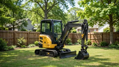 Mini excavator backyard