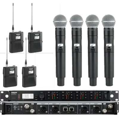 Shure Wireless Mics (ULXD Quad Mics) rental Dallas TX