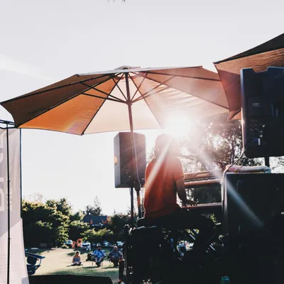 Outdoor musician and PA system