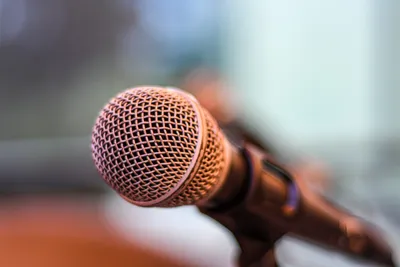 Microphone on stand 
