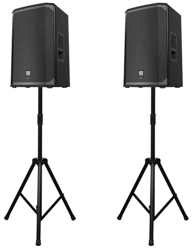 EV EKX16p Speakers on Tripods - Audio Hire 
