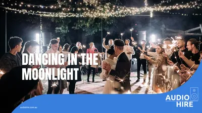 150 person wedding in the Adelaide Hills. Dancing in the moonlight. Audio Hire.