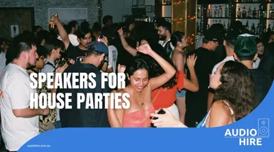 Audio Hire speaker setup for a house party in Adelaide CBD