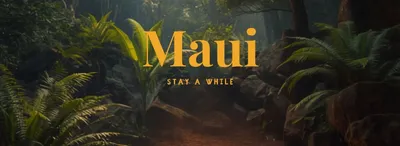 A photo taken deep in the Maui jungle in the late afternoon's tropical warmth. Everything is quiet and peaceful and you are invited to stay a while.