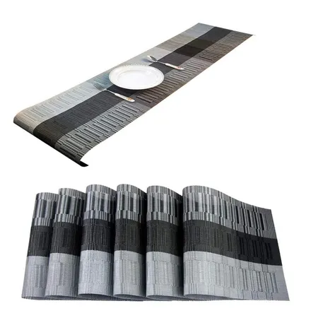 Table Linens - Black & Silver & Grey Placemats