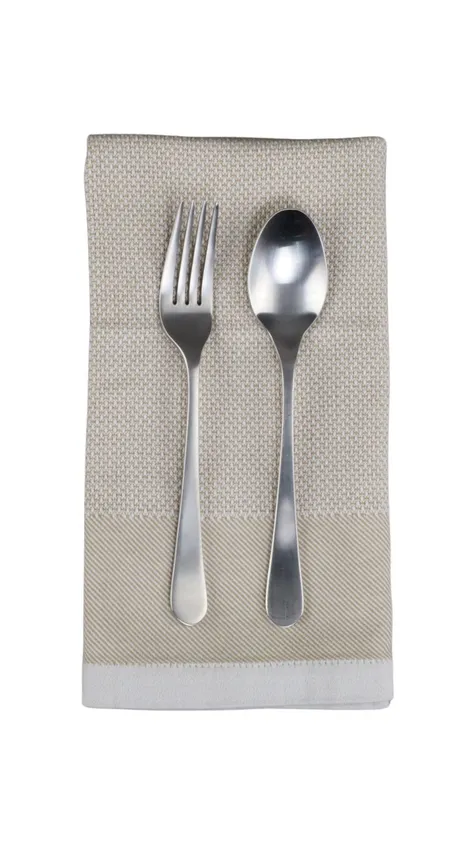 Table Linens - White & Beige Napkins