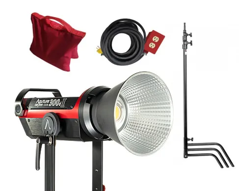 Lámpara led Aputure LS 300D II con c-stand, extensión y sandbag