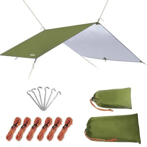 Tarp / bâche anti-pluie pour le bushcraft, bivouac 3*3M "Unigear - 	‎HU-XI-201"