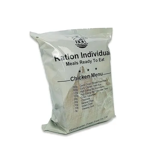 Ration alimentaire 24h opérationnelle 2883 Kcal longue conservation 5 ans "BDH - MRE Chiken Menu"