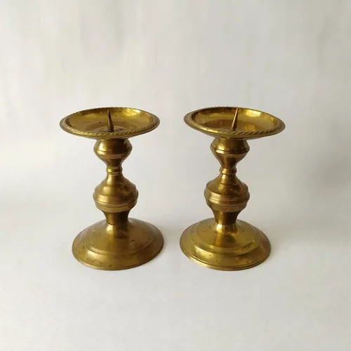 Brass Pillar Candleholders