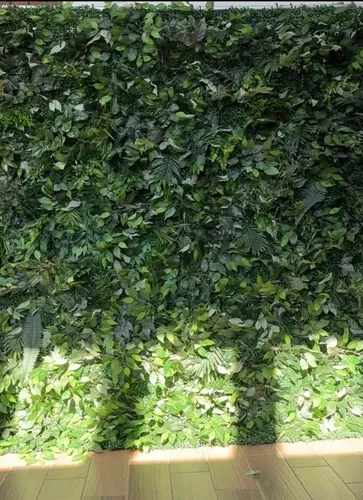 Vibrant Green Flower Wall