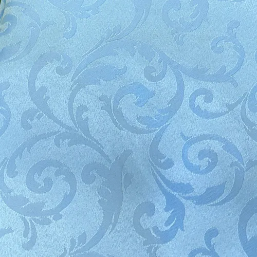Classic Damask Jacquard Tablecloth – Sky Blue Round