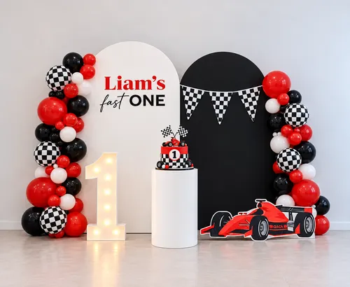 Fast One Racing First Birthday Decor
