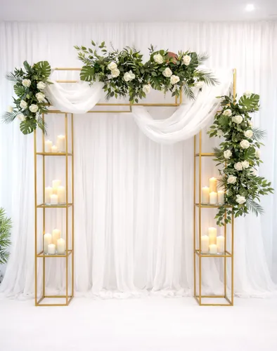 Gold Greenery & Candle Photo Booth