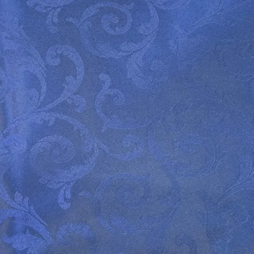 Classic Damask Jacquard Tablecloth – Dark Blue Round