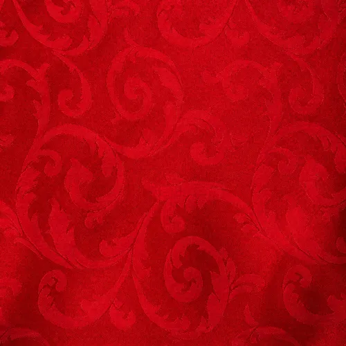 Classic Damask Jacquard Tablecloth – Red Round
