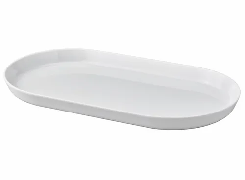 White Oval Serving Platter – 14″ × 8″