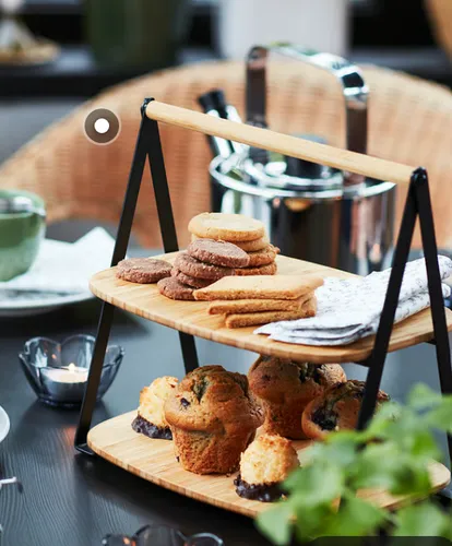 Two-Tier Bamboo Serving Tray – 11″ × 8″