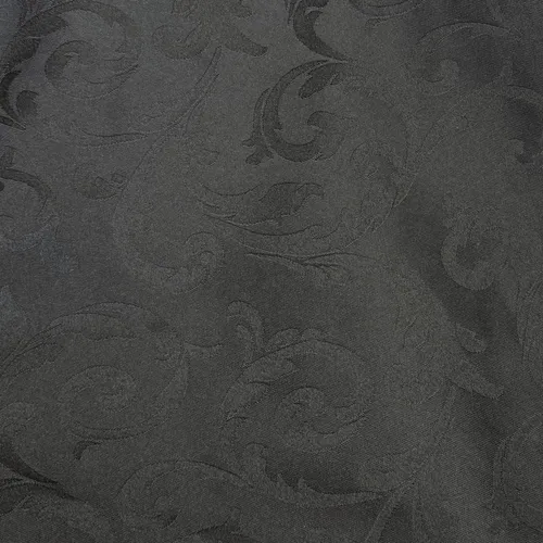 Classic Damask Jacquard Tablecloth – Black Round