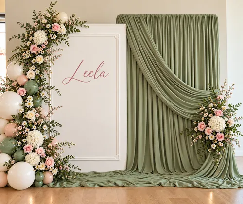 Green garden Draped Backdrop