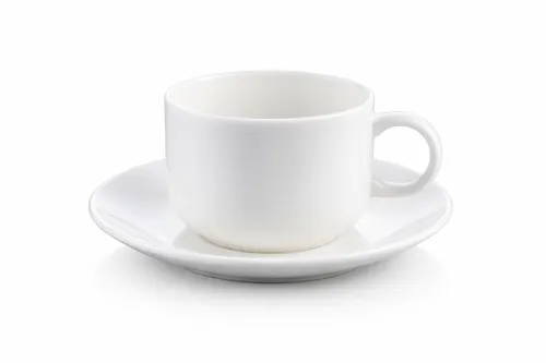 Classic White Coffee Cup & Saucer Set – 180 ml