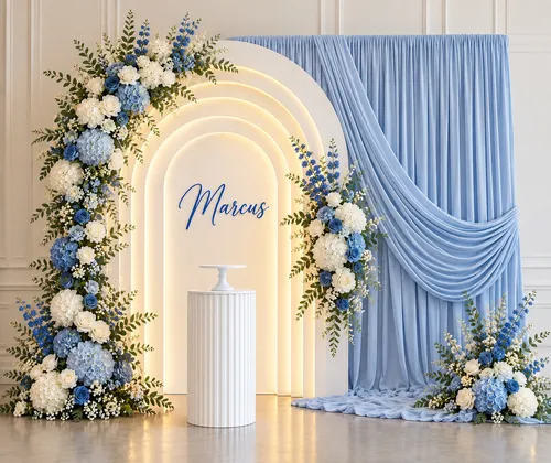 Layered Arch & Draped Backdrop Package