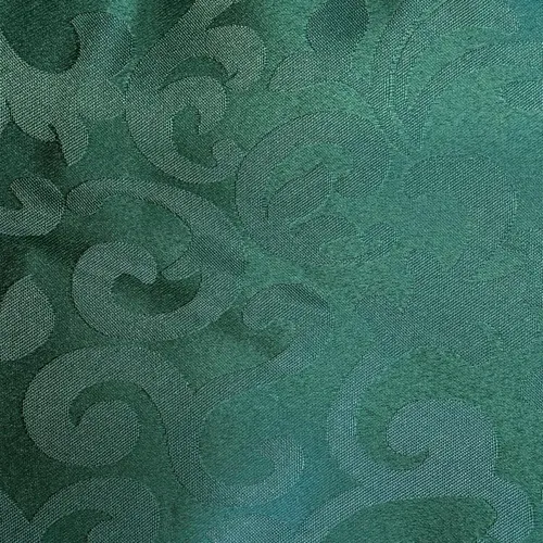 Classic Damask Jacquard Tablecloth – Dark Green Round