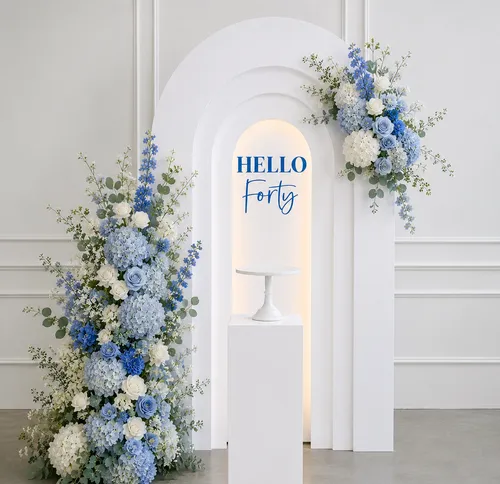 Layered LED Arch & Floral Backdrop Package