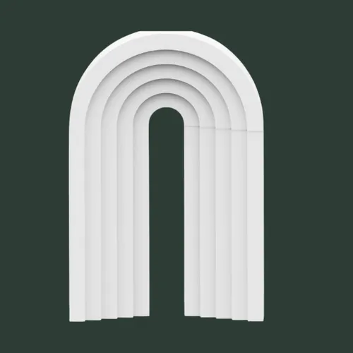 White 3D Layered U-Shaped Arch – 8FT